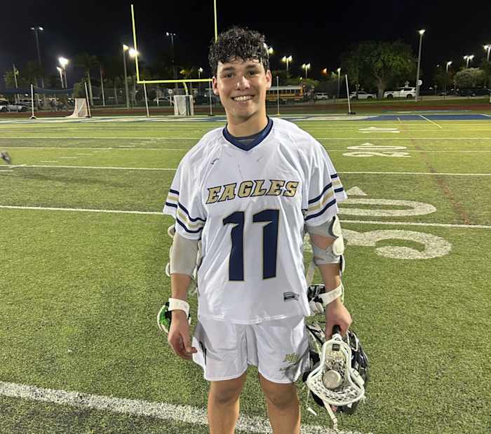 North Broward Prep junior captain Jacob Tannenbaum scored a half dozen goals, Thursday, as his Eagles routed Cooper City, 18-4, in boys lacrosse.